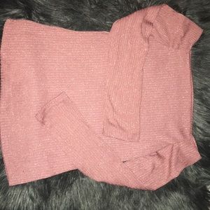 Pink glittery off the shoulder long sleeve